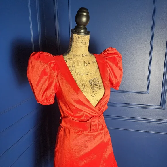 NEW Lovers + Friends Red "Ella" Mini Wrap Dress - Picture 3 of 16